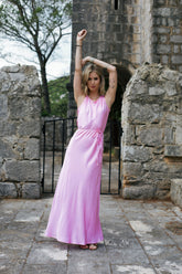 Rosa Riviera lange jurk